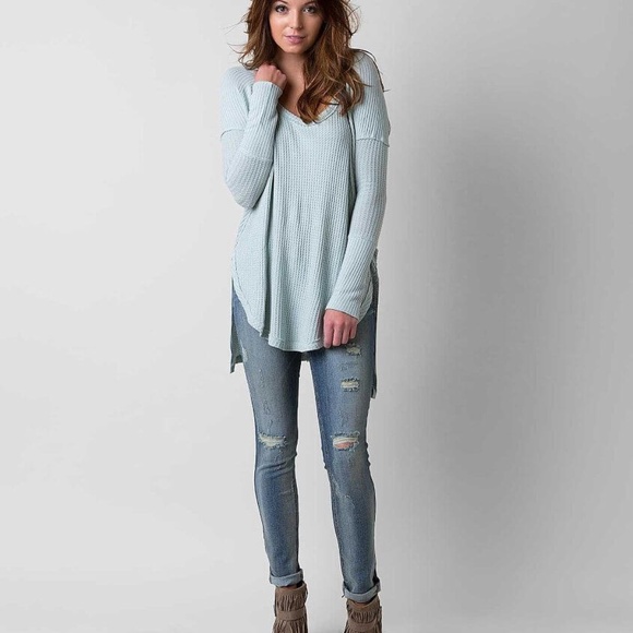 Free People Tops - Free People Ventura Raglan Thermal Raw Edge Top
